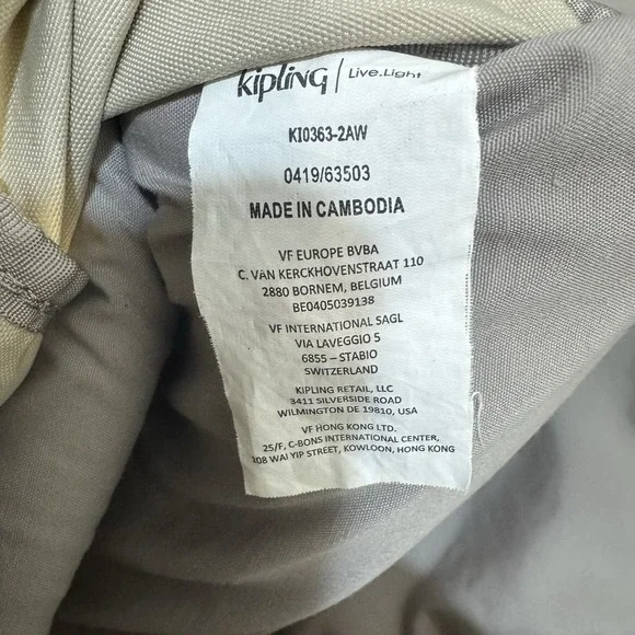 Kipling Seoul S‎ Backpack Almighty Beige No Monkey Lightweight Travel - Picture 9 of 9